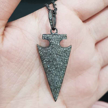 Fancy Designer Fully Pave Diamond arrowhead Pendant, Arrowhead Diamond Pendant, Gorgeous Gift For Someone