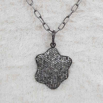 Fully Pave Diamond Handmade Designer Fancy Pendant, Black Fancy Pendant, Silver Jewelry