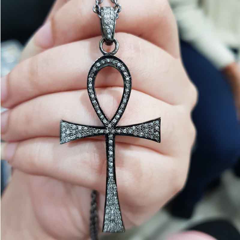 Handmade Designer Fully Pave Diamond Cross Pendant, Christen Symbol Cross Designer Pendant, Christmas Special