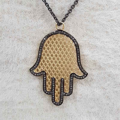 925 Sterling Silver Handmade Designer Hamsa Hand Pendant, Beautifully Wedding Gift For Someone