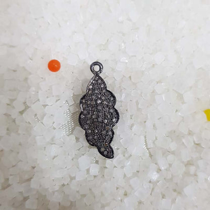 Pave Diamond Fancy Handmade Designer leaf Charm, Cutest Leaf Charm, Birthday Gift