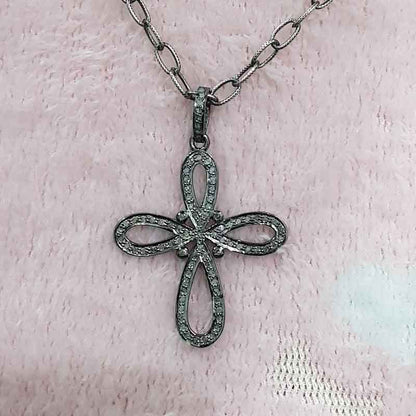 Beautiful Cross Style Pave Diamond Pendant, Christmas Gift, occasion Gift