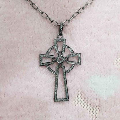 Natural Pave Diamond Gorgeous Cross Pendant, Christens Symbol Pendant