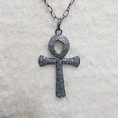 Fully Pave Diamond Setting Handmade Designer Cross Pendant, Christmas Gift