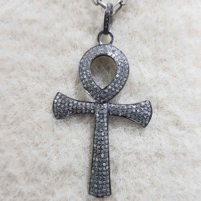 Fully Pave Diamond Setting Handmade Designer Cross Pendant, Christmas Gift