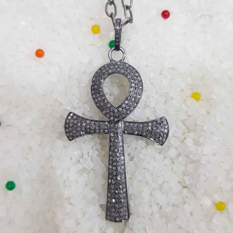 Fully Pave Diamond Setting Handmade Designer Cross Pendant, Christmas Gift