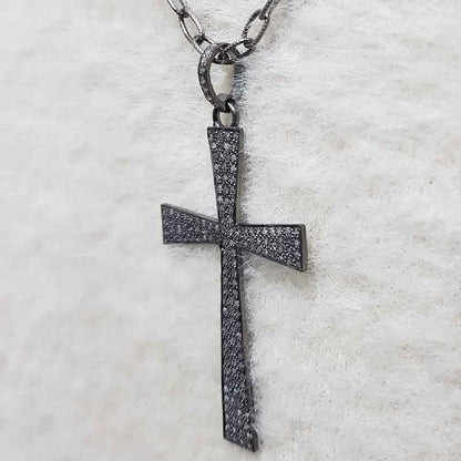 Handmade Designer Fully pave diamond Cross Pendant, Gift For Him