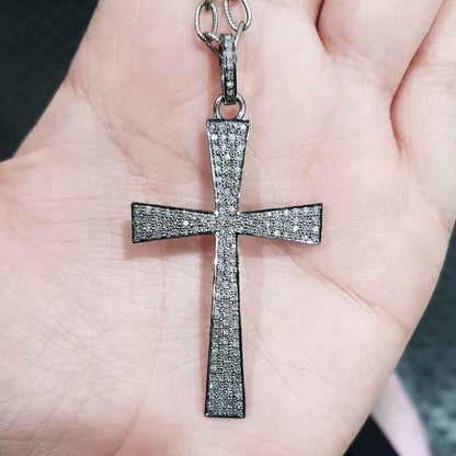 Handmade Designer Fully pave diamond Cross Pendant, Gift For Him