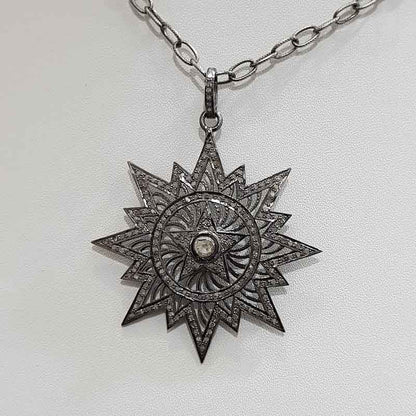 Glorious Handmade Designer Sunburst Pendant, Most Beautiful Sunburst Necklace, Wedding Gift