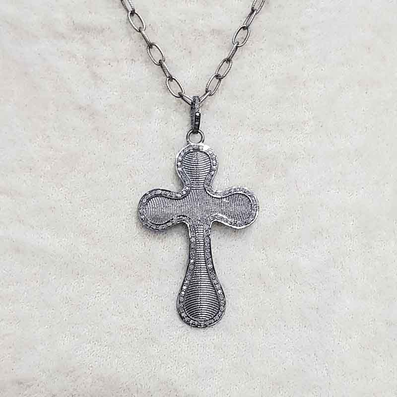 Finish 925 Sterling Silver Cross Pendant, Christmas Day Gift