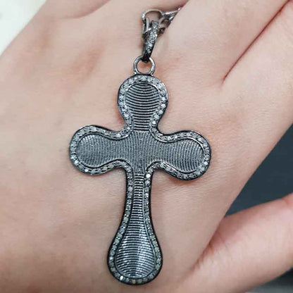 Finish 925 Sterling Silver Cross Pendant, Christmas Day Gift