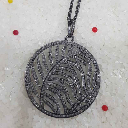 Fancy Designer Pave Diamond Handmade Stylish Round Pendant, Wedding Gift