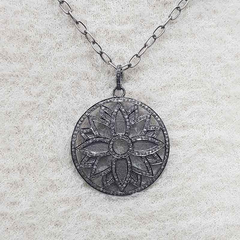 Stunning Flower Pendant, 925 Sterling Silver Flower Jewelry, Gift For Mom