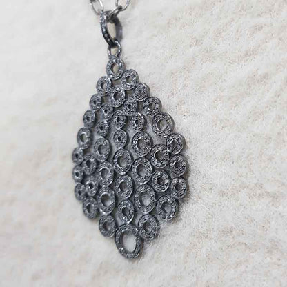 925 Sterling Silver Fancy Designer Pave diamond Pendant, Unique Design Pendant, Wedding Gift