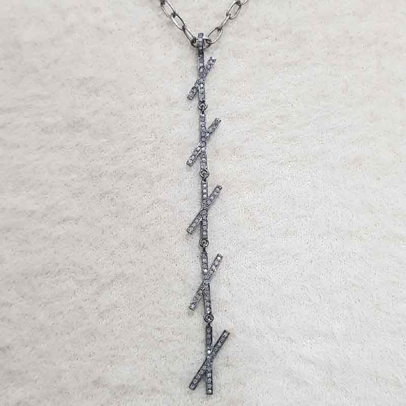 925 Sterling Silver Handmade Cross Style Long Hanging Pendant, Silver Jewelry, Amazing Hanging Pendant