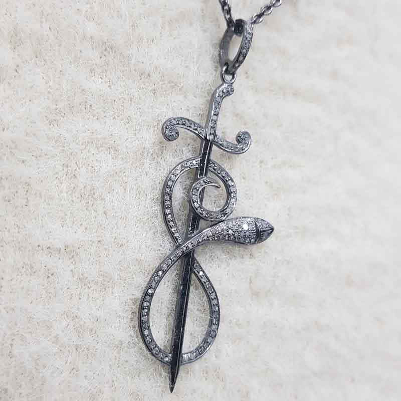 Beautifully Designed Pave Diamond Snake Pendant, Attractive Snake Design necklace, Gift For Someone, Birthday Gift