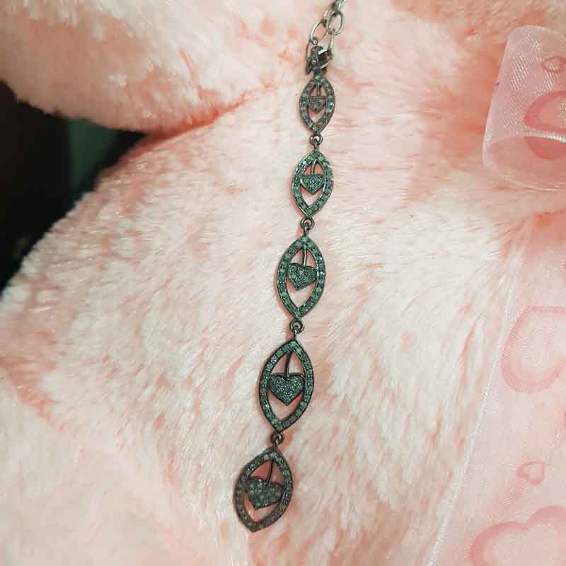 Unique Designer Long Hanging Fancy pendant With Pave Layers, Gift For Lover, Anniversary Gift