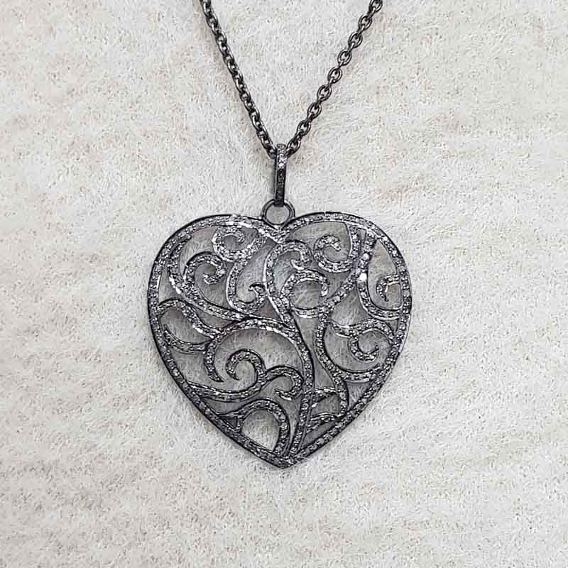 Gorgeous Looking Fancy Designer Heart pendant, Wedding Gift, Silver Jewelry