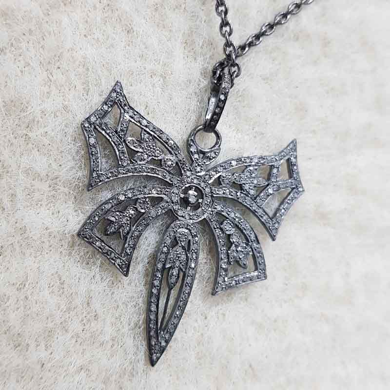 Stunning Fancy Designer Pave Diamond Butterfly Pendant, Cutest Butterfly Pendant, Wedding Gift