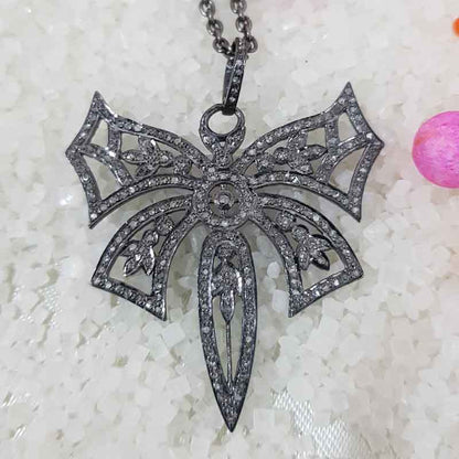 Stunning Fancy Designer Pave Diamond Butterfly Pendant, Cutest Butterfly Pendant, Wedding Gift