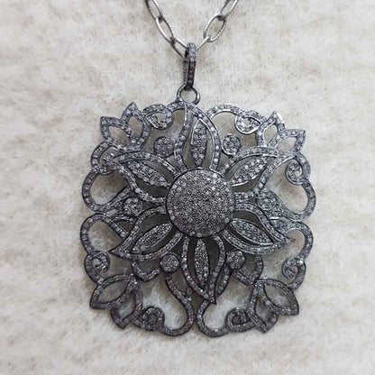 Lovely Flower Designed Fancy Pendant, Stunning And Heavy Pendant, Wedding Gift, Gift For Lover