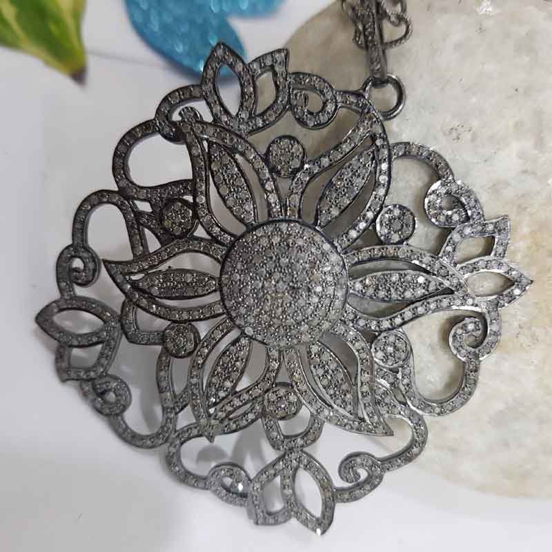 Lovely Flower Designed Fancy Pendant, Stunning And Heavy Pendant, Wedding Gift, Gift For Lover