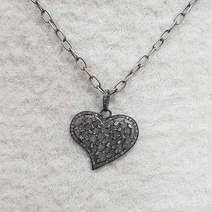 Baguette And Pave Diamond Designer Heart Pendant, valentine's Day Gift, Lovers Gift