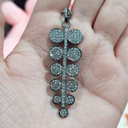 Long Fancy Designer Fully Pave Diamond Setting Pendant, Gift For Someone