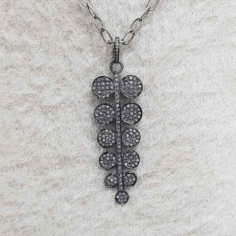 Long Fancy Designer Fully Pave Diamond Setting Pendant, Gift For Someone