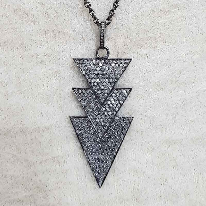 Fully Pave Diamond Setting Arrowhead Style Pendant, Beautifully Arrow necklace, Wedding Gift