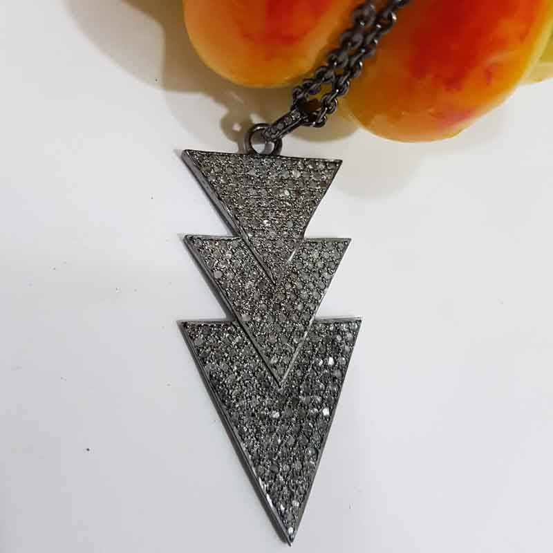 Fully Pave Diamond Setting Arrowhead Style Pendant, Beautifully Arrow necklace, Wedding Gift