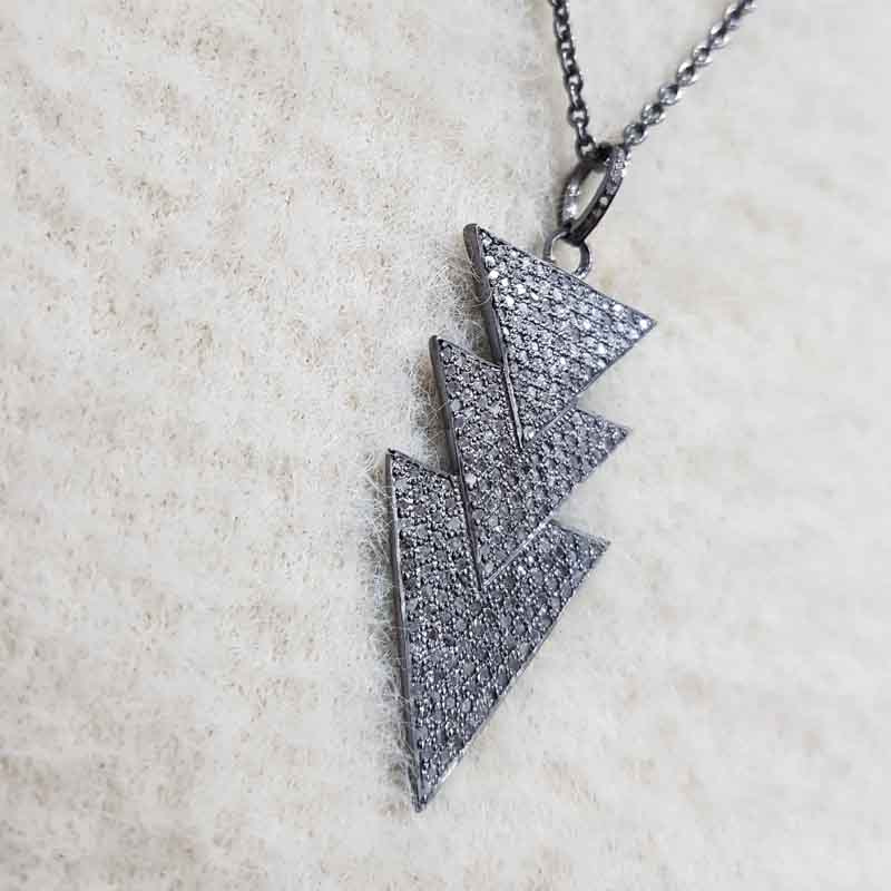 Fully Pave Diamond Setting Arrowhead Style Pendant, Beautifully Arrow necklace, Wedding Gift