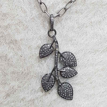 Pave Diamond Leaf Designer pendant, Amazing Leaf Necklace, Gift For Mom, Mother's Day Gift