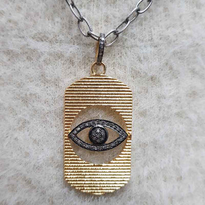 Evil Eye Designer Dog Tag Pendant, Halloween Gift, Tag Necklace, Gift For Her, Him