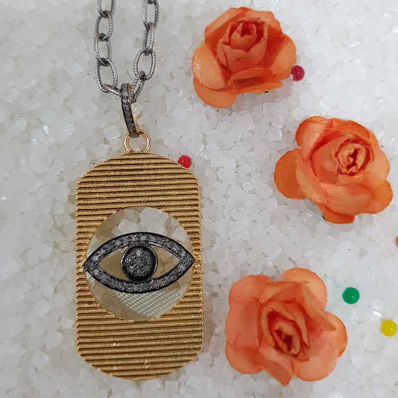 Evil Eye Designer Dog Tag Pendant, Halloween Gift, Tag Necklace, Gift For Her, Him