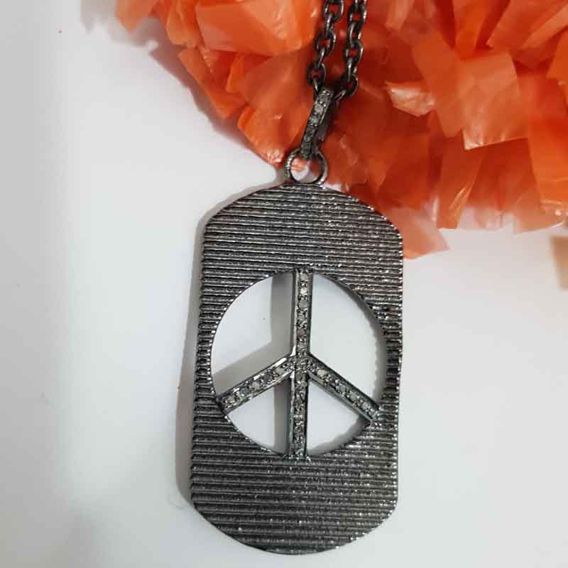 Stunning Peace Designer Dog Tag Pendant, Anytime Using Tag Necklace, Gift For Her