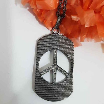 Stunning Peace Designer Dog Tag Pendant, Anytime Using Tag Necklace, Gift For Her