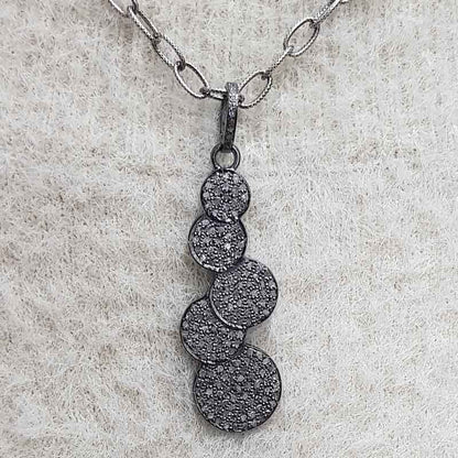 Fully Pave Diamond Setting Handmade Fancy Designer Pendant, Round Hanging Necklace, Gift For Girl, Wedding Gift