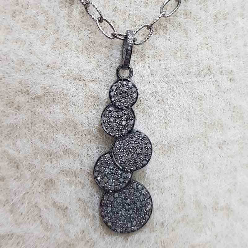 Fully Pave Diamond Setting Handmade Fancy Designer Pendant, Round Hanging Necklace, Gift For Girl, Wedding Gift