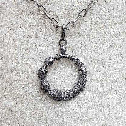 Round Fully Pave Diamond Fancy Designer Pendant, Stunning Round Shape Necklace, Gift For Him