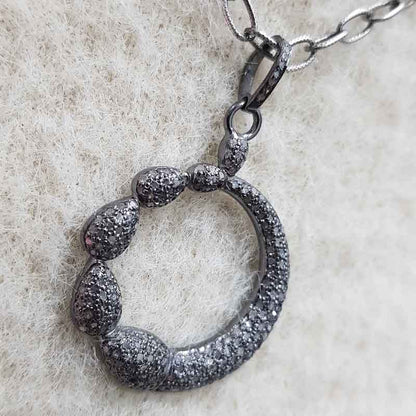 Round Fully Pave Diamond Fancy Designer Pendant, Stunning Round Shape Necklace, Gift For Him