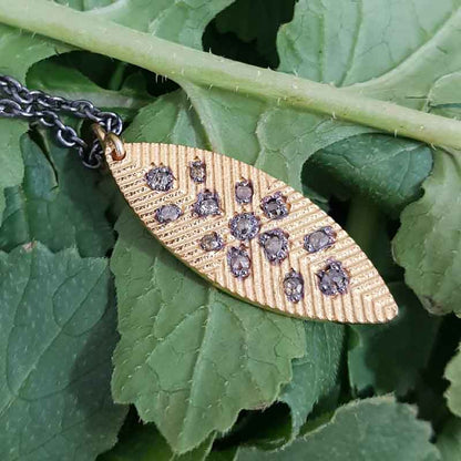 Leaf Style Pave Diamond Pendant, Wedding Gift, Gift For Favorite One