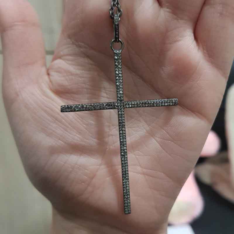 Stunning Cross Pendant With Pave Diamond Layers, Cross Necklace, Gift For Her, Christmas Gift