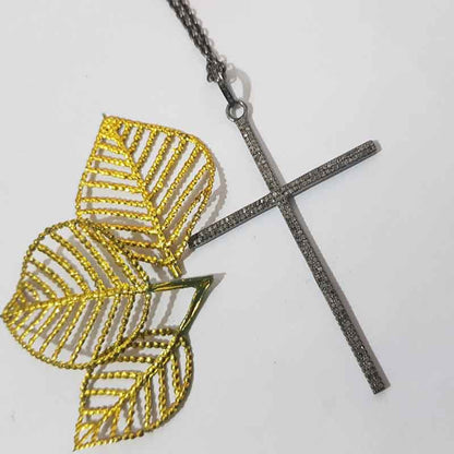 Stunning Cross Pendant With Pave Diamond Layers, Cross Necklace, Gift For Her, Christmas Gift