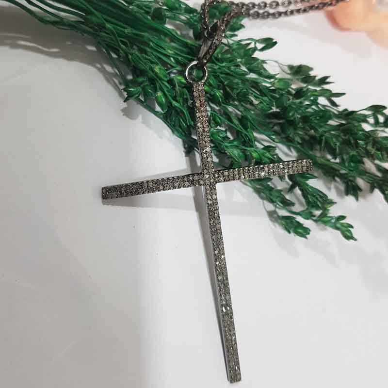 Stunning Cross Pendant With Pave Diamond Layers, Cross Necklace, Gift For Her, Christmas Gift