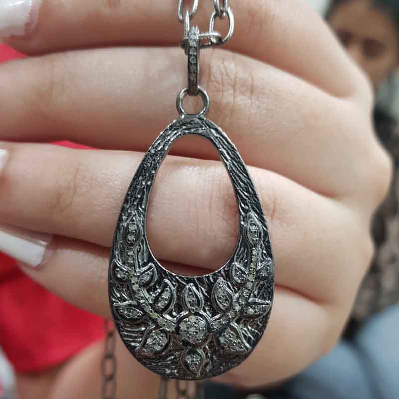 Attractive Pave Diamond Handmade Fancy Designer Pendant, Anniversary Gift, Gift For Wife