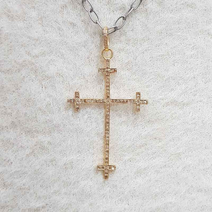 Cross with Multi Cross Pave Diamond Pendant, Christmas Gift, Silver Jewelry, Gift For Her, Him