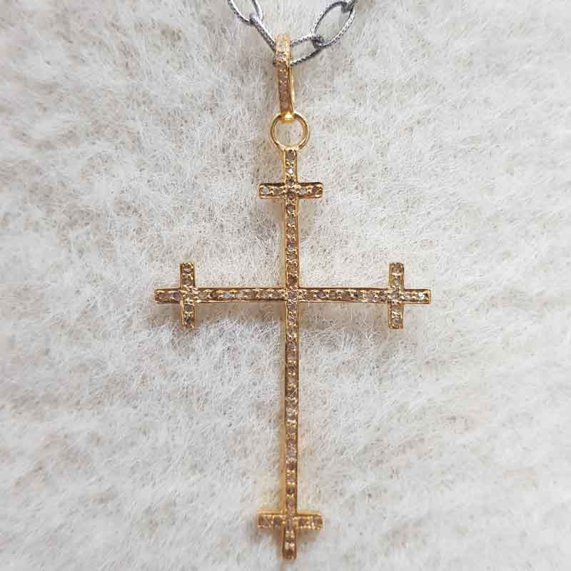 Cross with Multi Cross Pave Diamond Pendant, Christmas Gift, Silver Jewelry, Gift For Her, Him