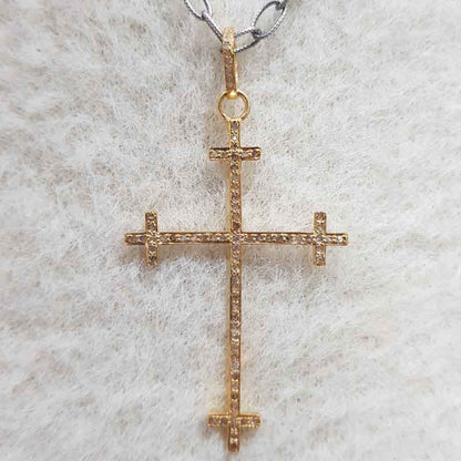 Cross with Multi Cross Pave Diamond Pendant, Christmas Gift, Silver Jewelry, Gift For Her, Him