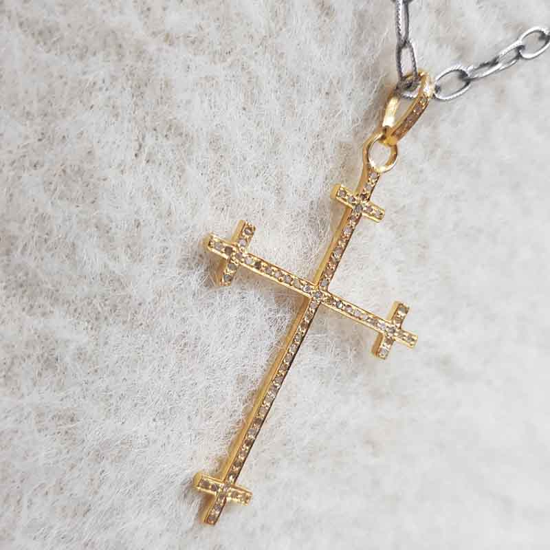 Cross with Multi Cross Pave Diamond Pendant, Christmas Gift, Silver Jewelry, Gift For Her, Him